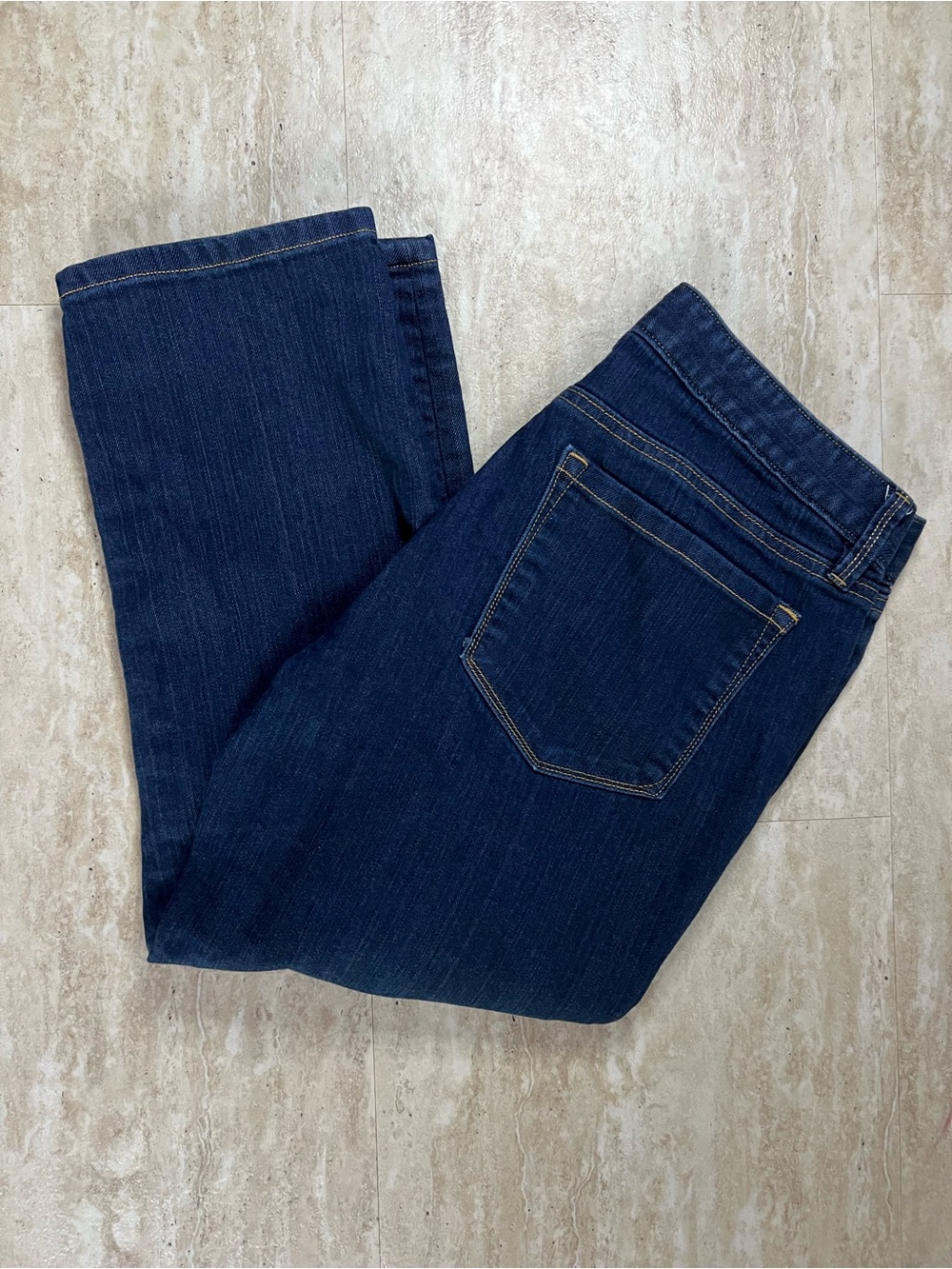 Ann Taylor Curvy Cropped Denim Jeans Dark Indigo 6